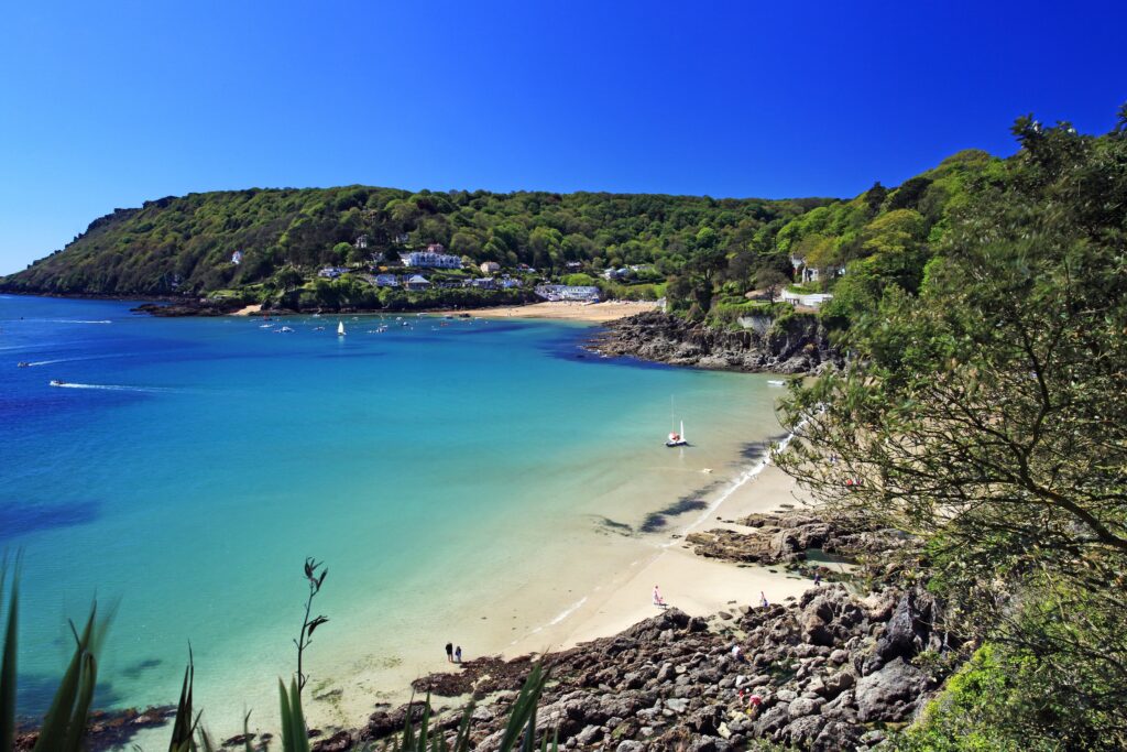 Salcombe seaside view with two beaches